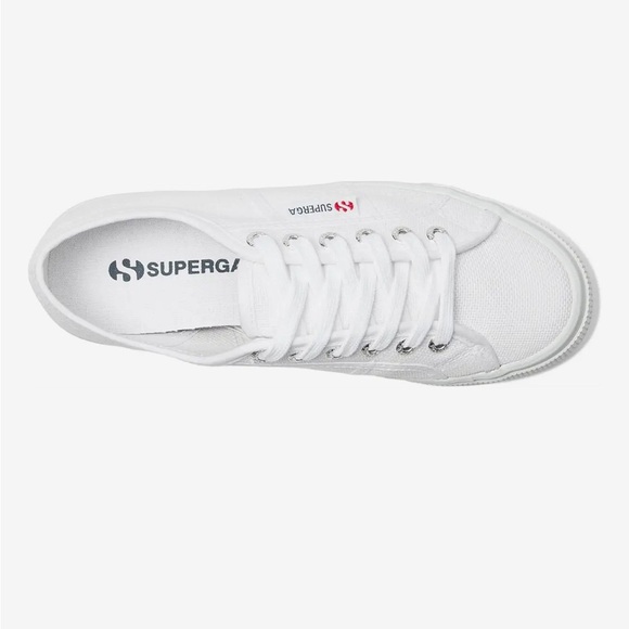 Superga Women's Classic White Platform Sneakers - Picture 2 of 12